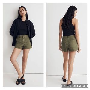 Madewell The Perfect Vintage Fatigue Short, Green (Palm Tree), Size 27, NWT